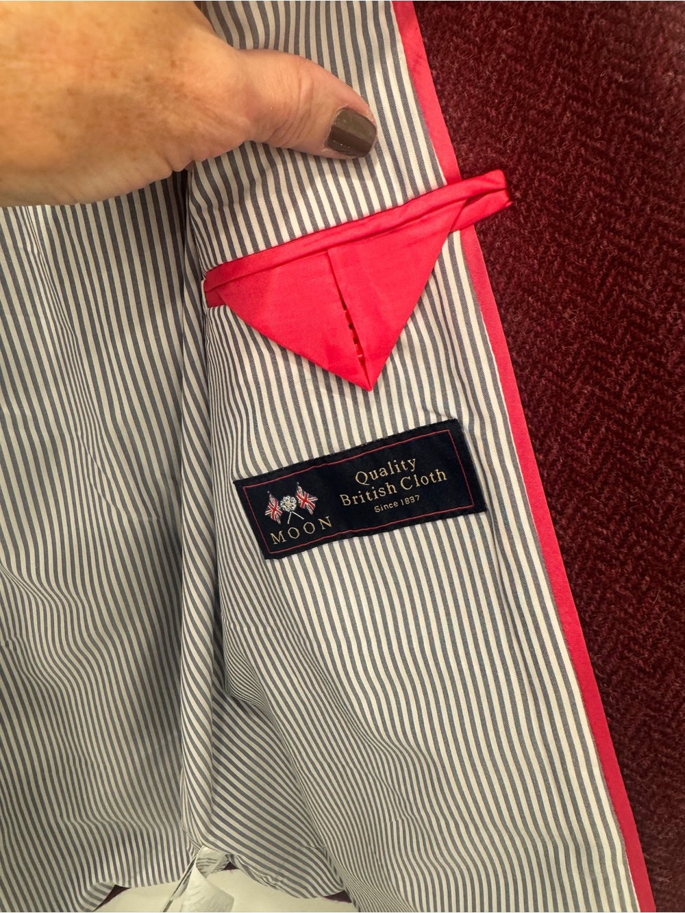 J. Crew Women's burgundy Herringbone Blazer - Picture 4 of 9
